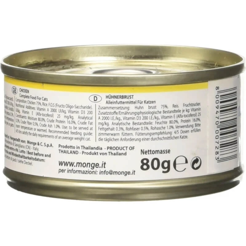 Monge Delicate - Stukjes kipfilet voor katten, 80 g