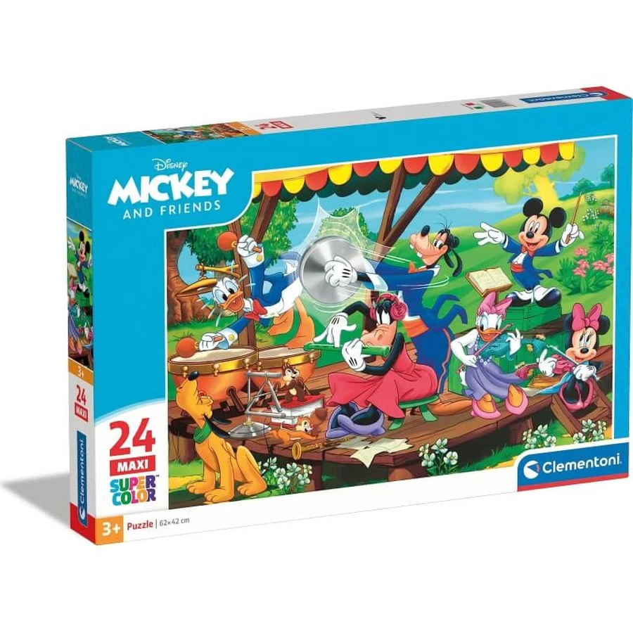 Clementoni Supercolor - Maxi-puzzel met 24 stukjes: Mickey en zijn vrienden
