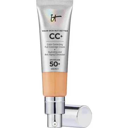 It Cosmetics CC+ Full Coverage Cream SPF 50+ - Base de maquillaje líquida - Tono «Neutral Tan»