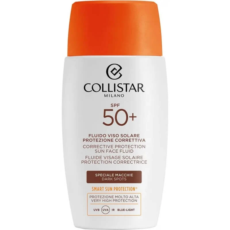 Collistar SPF 50+ Zonnebrandcrème voor het gezicht: speciale corrigerende vloeistof tegen donkere vlekjes, zeer hoge bescherming, 50 ml