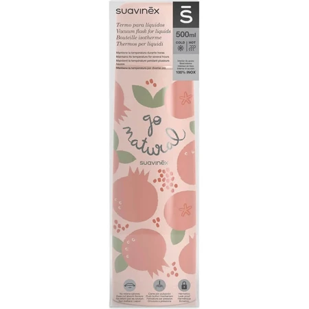 Suavinex Go Natural Granatapfel – 500 ml Flüssigkeitsthermoskanne
