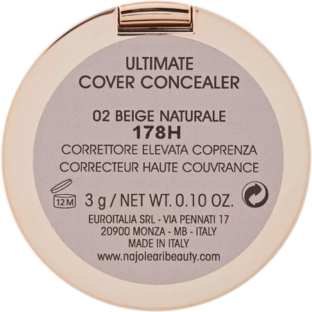 Naj Oleari Ultimate Cover Concealer – korektor o wysokim stopniu krycia nr 02 Natural Beige: ceny i cechy
