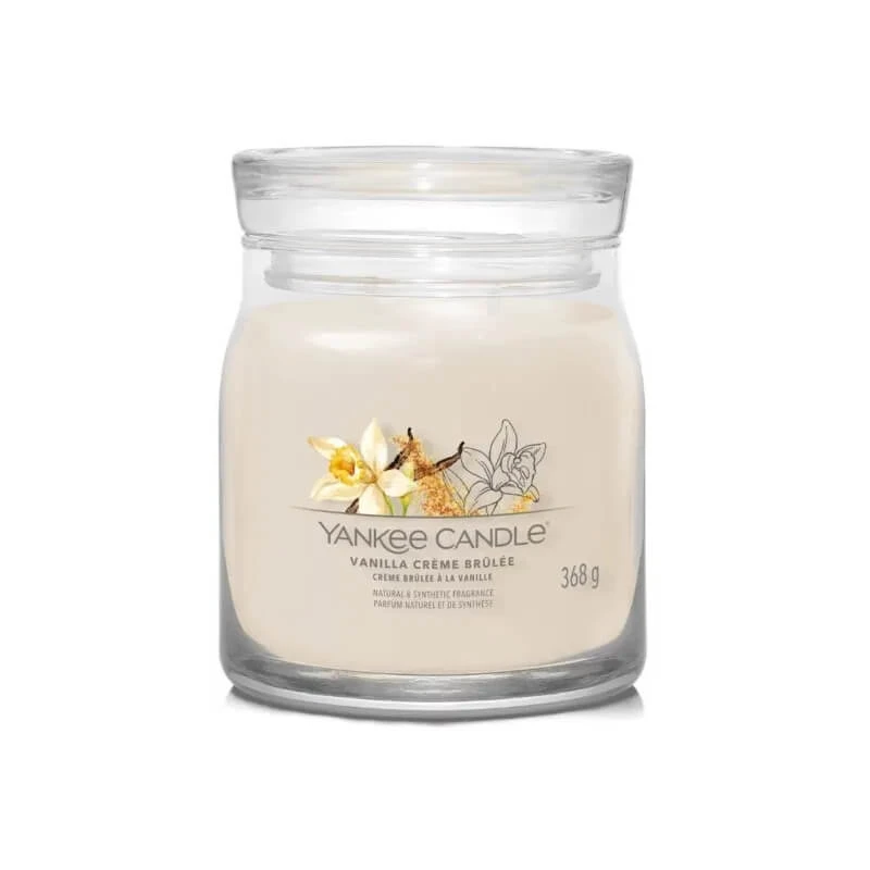 Yankee Candle Signature Vanilla Crème Brûlée - Kaars in middelgrote pot, 368 g