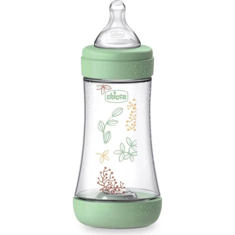 Chicco Perfect 5 Eco+ - Medium-Flow Bottle, 240 ml, Green