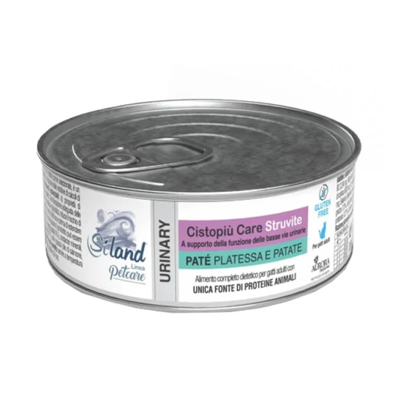 Aurora Biofarma Siland Cistopiù voor struviet: paté van bot en aardappel – Volledig voer voor volwassen katten ter ondersteuning van de urinewegen, 85 g