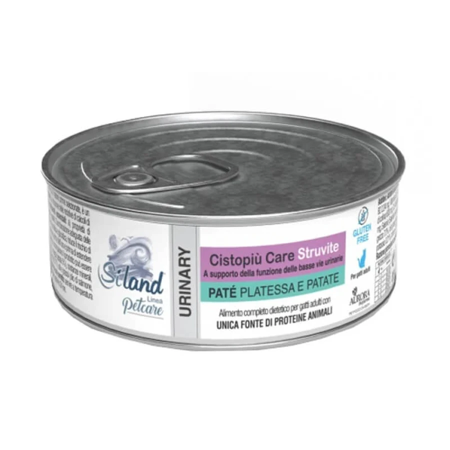 Aurora Biofarma Siland Cistopiù voor struviet: paté van bot en aardappel – Volledig voer voor volwassen katten ter ondersteuning van de urinewegen, 85 g