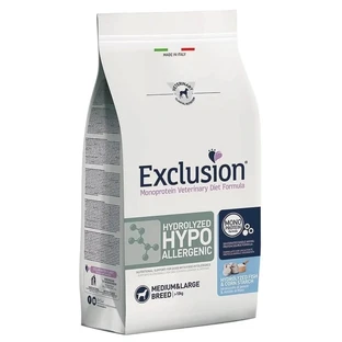 Uitsluitingsdieet: gehydrolyseerde, hypoallergene formule met vis en maïszetmeel – dieetvoeding voor volwassen honden van middelgrote en grote rassen, 12 kg