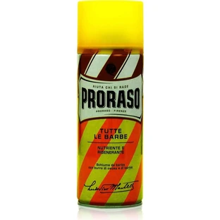 Mousse à raser nourrissante et régénérante Proraso pour tous les types de barbe, 400 ml