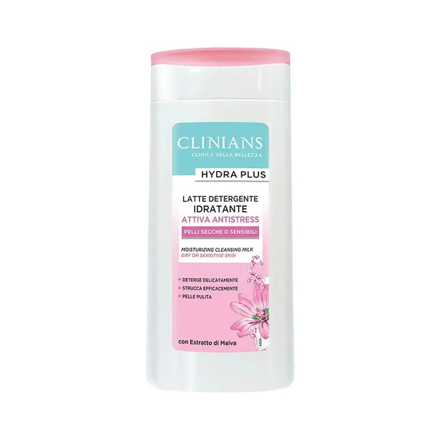 Clinians Hydra Plus - Actieve anti-stress hydraterende reinigingsmelk, 200 ml