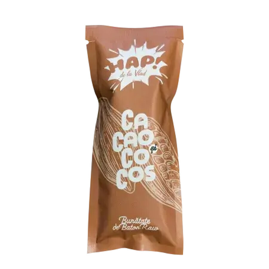 Baton raw vegan cu cacao si cocos, 45 g, Hap de la Vlad 