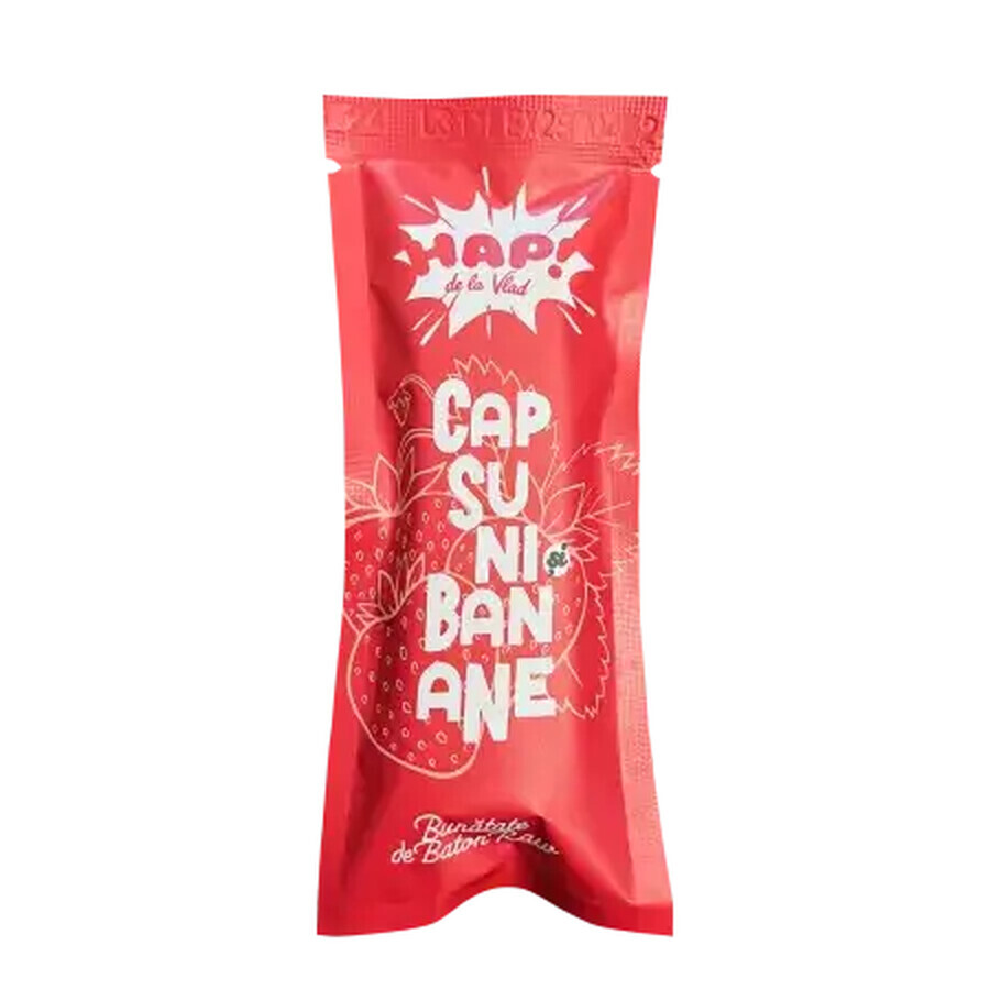 Barre végétalienne crue avec fraises et bananes, 45 g, Tata Vlad