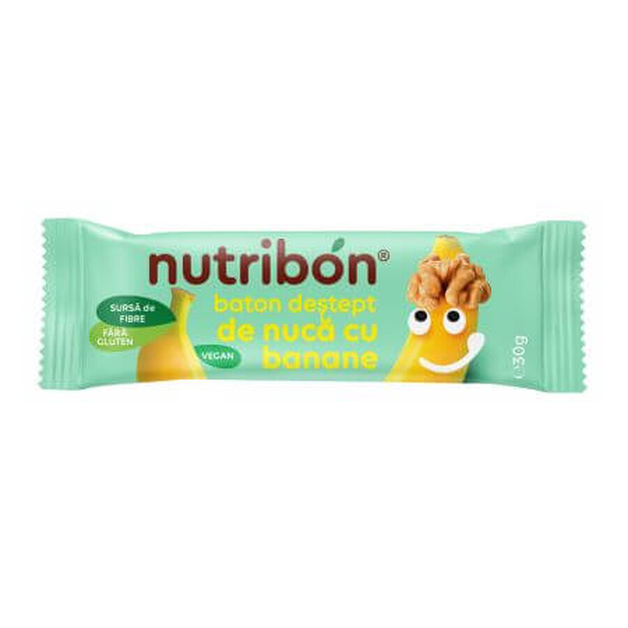 Glutenvrije vegan bananen notenreep, 30g, Nutribon