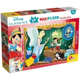 Lisciani Disney Pinocchio – 24-delige, dubbelzijdige maxi-vloerpuzzel met een kleurplaat op de achterkant
