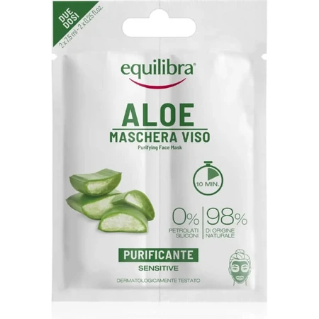 Equilibra Aloe - Purifying Face Mask, Two-Dose Pack, 15 ml