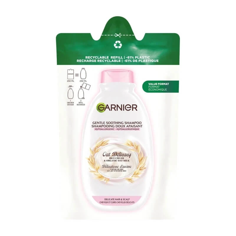 Garnier Kalmerende Shampoo voor de gevoelige hoofdhuid met havermelk - Navulling van 250 ml
