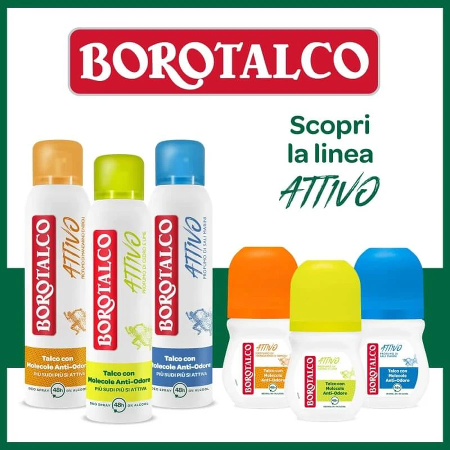 Borotalco Active, aroma a cedro y lima - Desodorante en roll-on de 48 horas, 50 ml