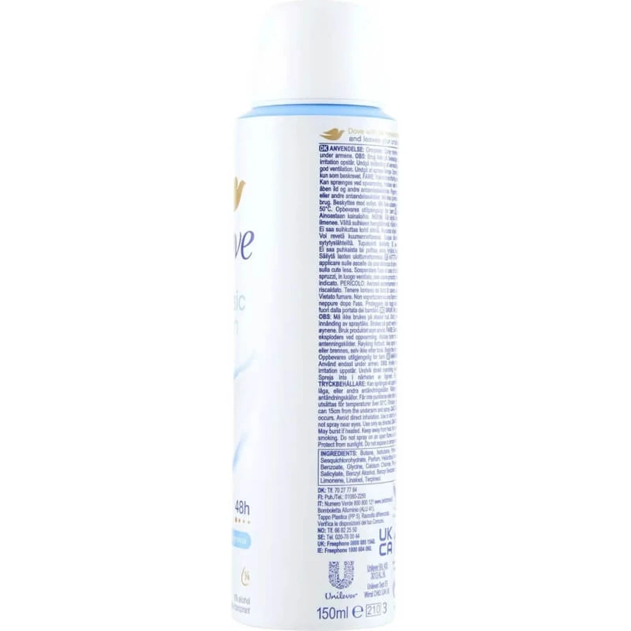 Dove Classic - 48-uurs anti-transpirant deodorant spray, 150 ml