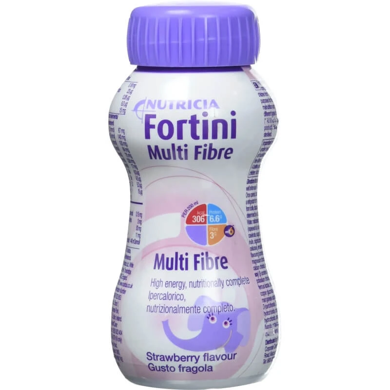 Nutricia Fortini Multi-Fiber voedingssupplement, aardbeiensmaak, 200 ml