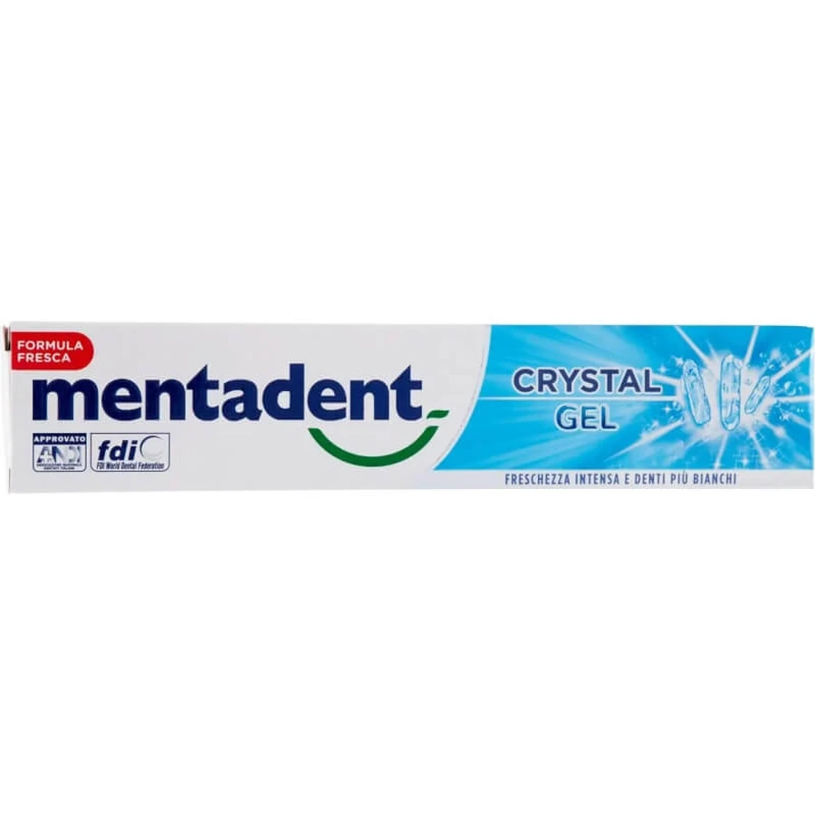 Mentadent Crystal Gel – Erfrischende Zahnpasta zur Zahnaufhellung, 75 ml