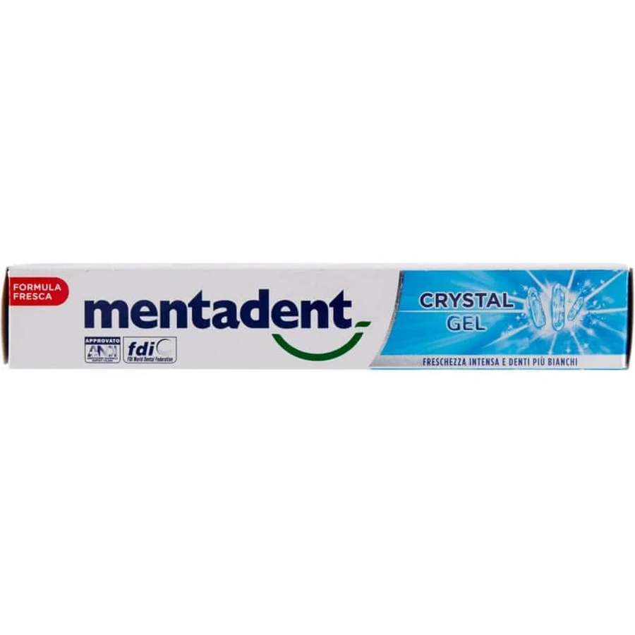 Mentadent Crystal Gel – Erfrischende Zahnpasta zur Zahnaufhellung, 75 ml