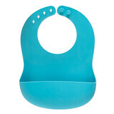 Eat`n Tidy soft silicone bib with collector pocket, 3 months+, Blue, Reer