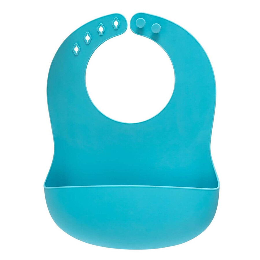 Bavaglino morbido in silicone Eat'n Tidy con tasca raccoglitore, 3 mesi+, Blu, Reer