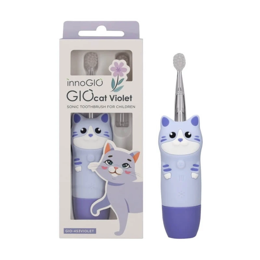 Innogio Gio Cat Violet – szczoteczka soniczna dla dzieci z podświetlaną główką: ceny i cechy