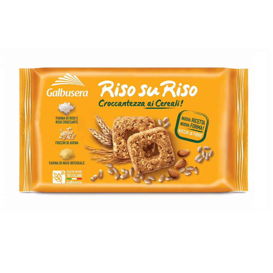 Biscotti con cereali, riso e mandorle, 240 g, Galbusera