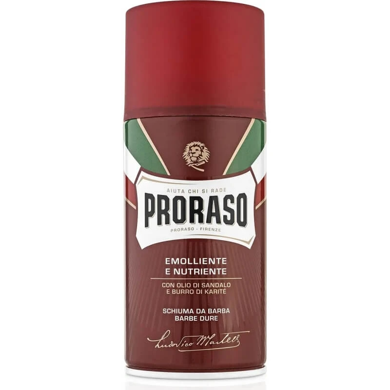 Proraso scheerschuim voor stugge baarden — verzachtend en voedend, met sandelhoutolie en sheaboter, 400 ml