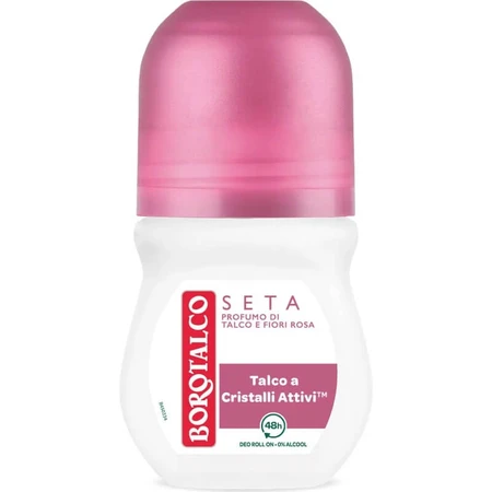 Borotalco Seta: Geur van talkpoeder en rozen - Roll-on deodorant met 48 uur werkende werking, 50 ml