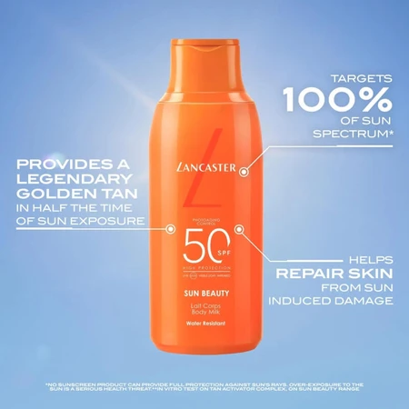 Lancaster Sun Beauty Body Milk SPF 50 – lapte de corp cu protecție solară ridicată, 175 ml