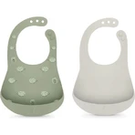 Suavinex Selection Color Essence 4 mois et plus - 2 bavoirs en silicone - Vert