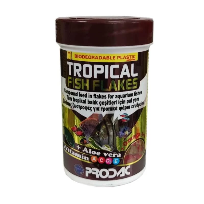 Prodac Tropische Visvlokken - Vlokkenvoer voor tropische aquariumvissen, 100 ml