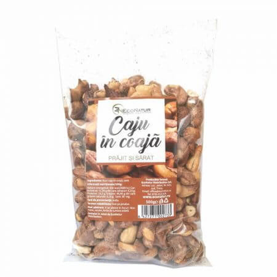 Anacardi tostati e salati nel guscio, 500g, EcoNatur