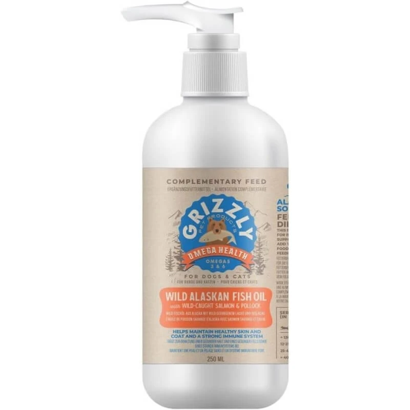 Schesir Wild Alaskan Fish Oil Omega-3 Plus - Visoliesupplement voor honden en katten, 250 ml