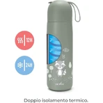 Nuvita Thermos - Geïsoleerde waterfles met verstelbaar siliconen handvat, saliegroen, 400 ml