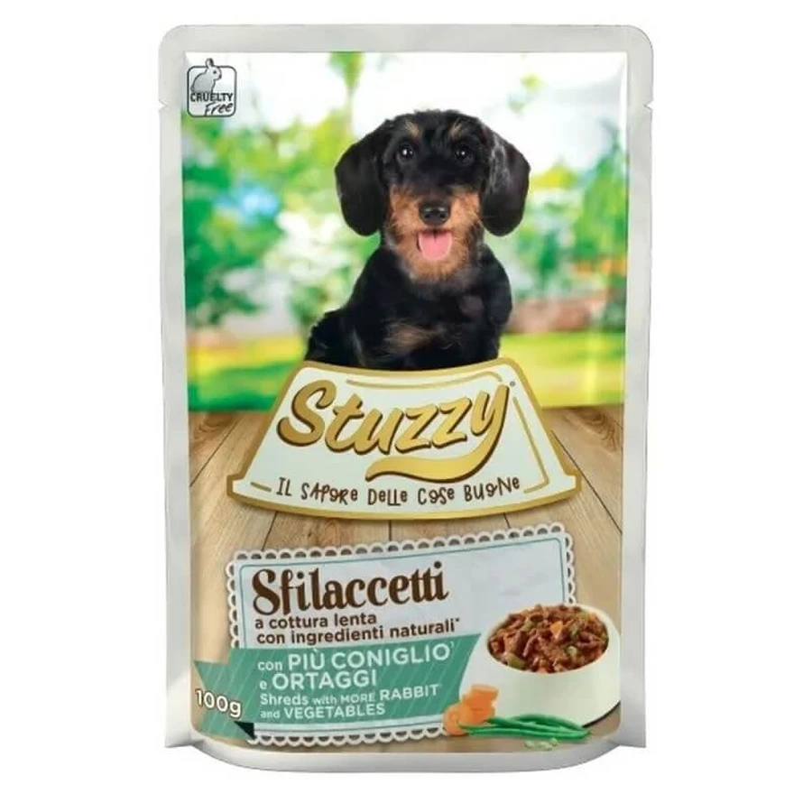 Stuzzy Konijn en Groentereepjes - Volledig voer voor volwassen honden, 100 g