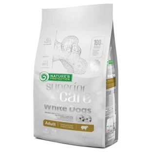 Nature's Protection Superior Care White Care Adult Small and Mini met lamsvlees – droogvoer voor kleine volwassen honden met een witte vacht, 1,5 kg