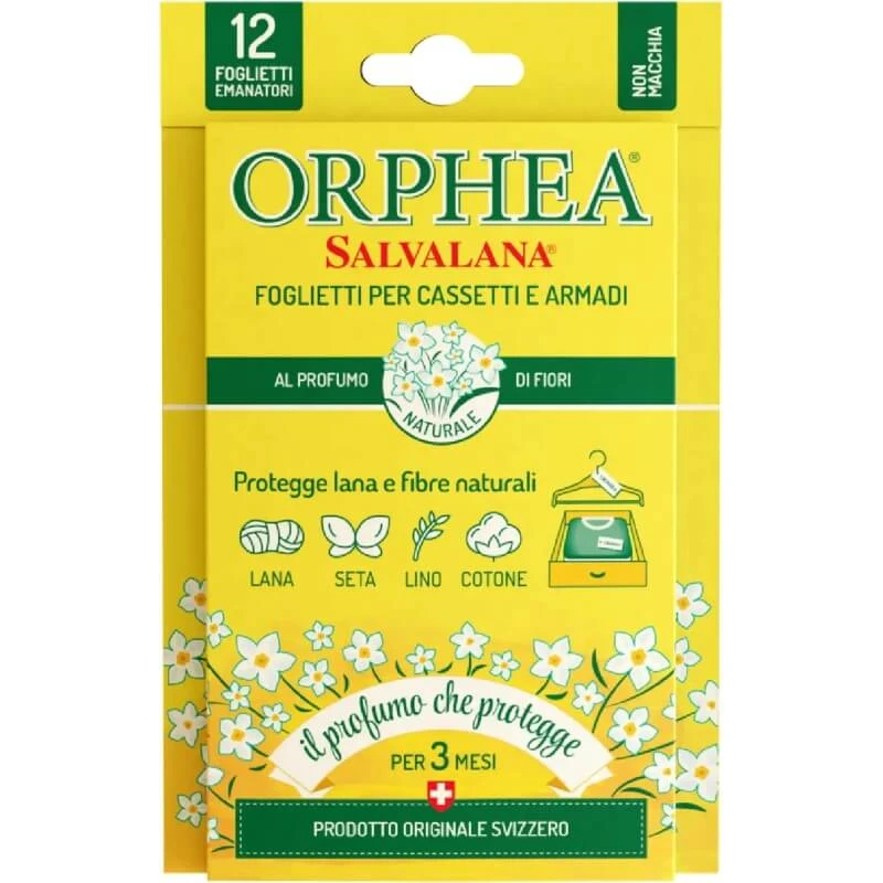 Orphea Salvalana bloemengeurende vellen voor lades en kasten, verpakking van 12 vellen