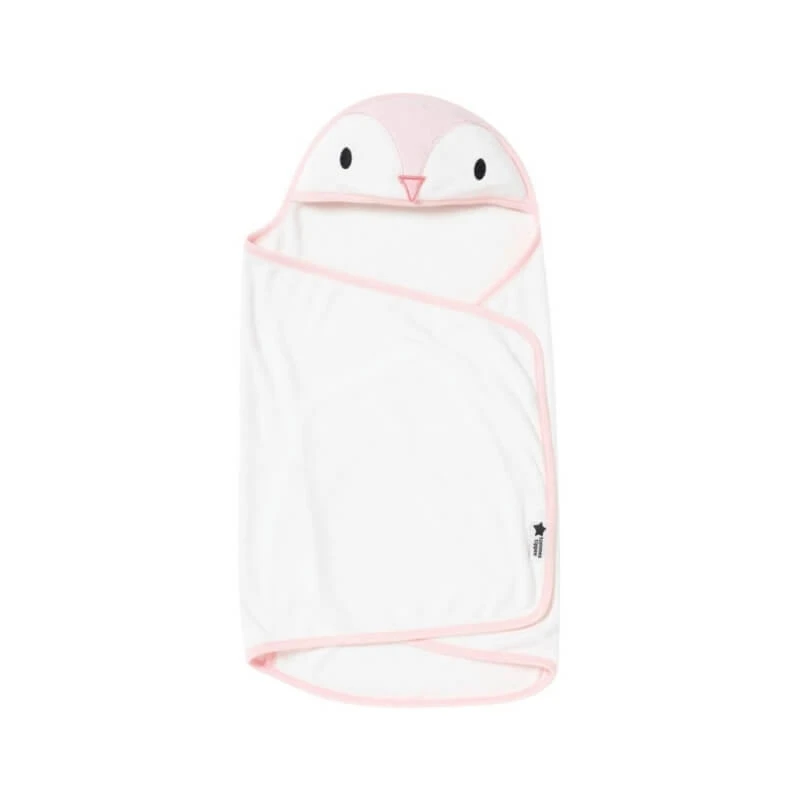 Tommee Tippee Penny - Hypoallergene microvezelbadhanddoek met capuchon voor baby’s en peuters, roze/wit