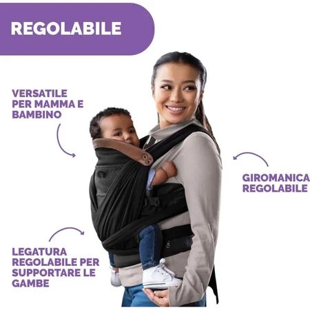 Chicco Boppy ComfyFit Babytrage, Anthrazit