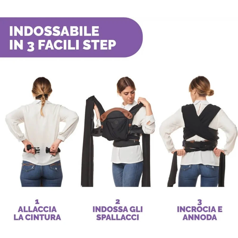 Chicco Boppy ComfyFit Babytrage, Anthrazit