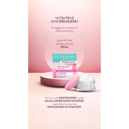 Clinians Hydra Plus - Kalmerende, hydraterende gezichtscrème voor de droge en gevoelige huid, 50 ml