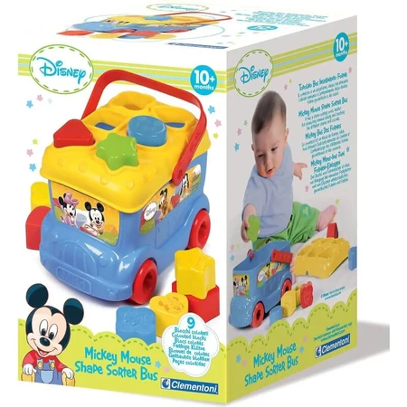 Clementoni Mickey-Mouse-Formsortierbus – 9 bunte Bausteine