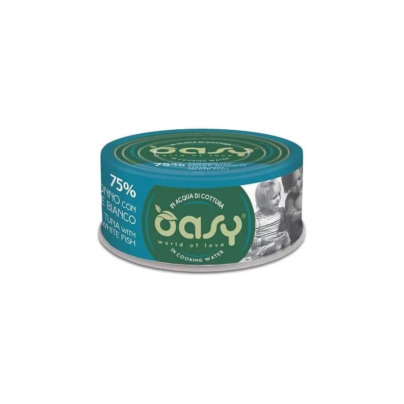 Oasy Cat "More Love" Tonijn met witte vis - Aanvullend voer voor volwassen katten, 70 g