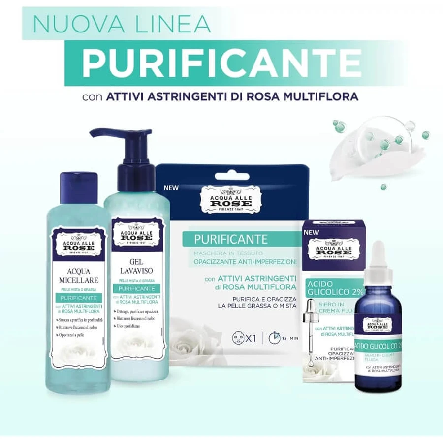 Agua micelar purificante con agua de rosas para piel mixta o grasa, 200 ml