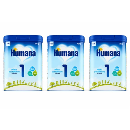 Humana 1, Säuglingsnahrung für Neugeborene, 3 × 750 g