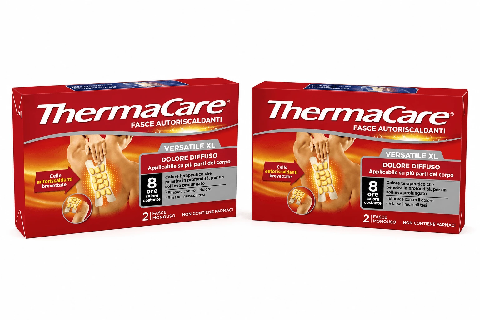 THERMACARE 2x2 veelzijdige XL-warmtepleisters voor pijn in grote delen van het lichaam