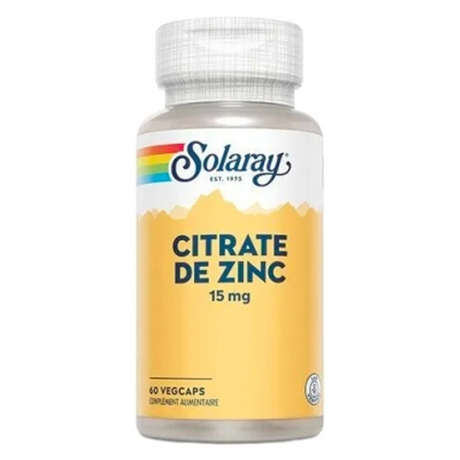 Solaray Citrato de zinc, 60 cápsulas vegetarianas
