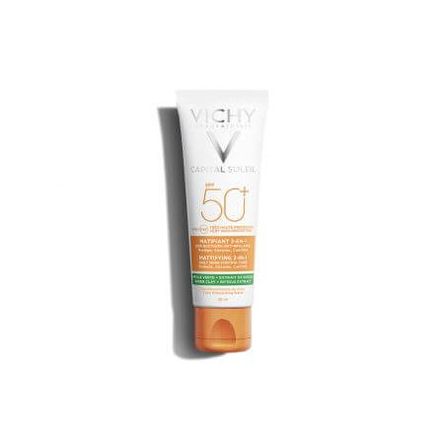 Vichy Capital Soleil 3 in 1 Anti-Glanz Mattierende Creme mit SPF 50+, 50 ml